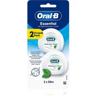 Oral-B, Zahnseide, Essentielle Zahnseide mit Minze und Wachs (50 m) Oral-B, Zahnseide, Essentielle Zahnseide mit Minze und Wachs (50 m)