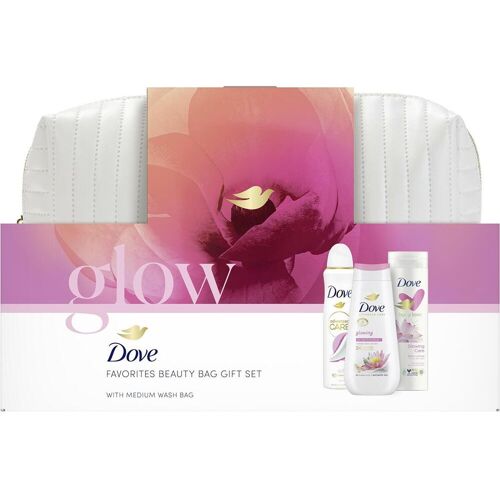 Dove, Beauty Geschenkset, Körperpflege-Geschenkset mit Glow-Kosmetiktasche (Körperpflegeset)