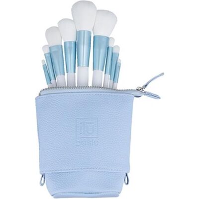 Ilu, Schminkpinsel, Basic Set 9 Makeup Brushes with Bag Blue (Set) Ilu, Schminkpinsel, Basic Set 9 Makeup Brushes with Bag Blue (Set)