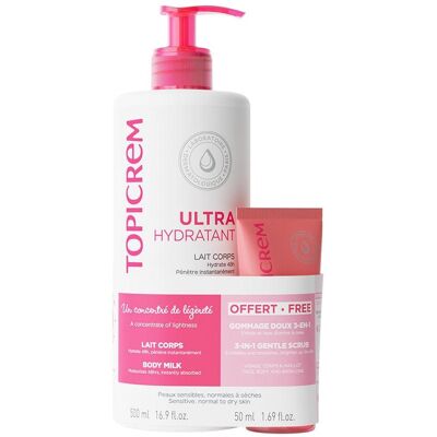 Topicrem, Bodylotion, UH LECHE CORPORAL 500 ML + EXFOLIANTE SUAVE 3EN1 PACK 2 pz (500 ml) Topicrem, Bodylotion, UH LECHE CORPORAL 500 ML + EXFOLIANTE SUAVE 3EN1 PACK 2 pz (500 ml)