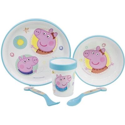 Disney Interactive Studios, Kindergeschirr + Kinderbesteck, 5-Teiliges Essenset Peppa Pig Disney Interactive Studios, Kindergeschirr + Kinderbesteck, 5-Teiliges Essenset Peppa Pig