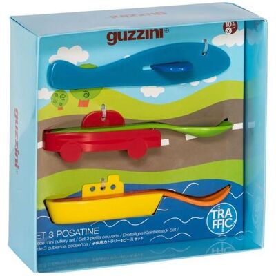Guzzini, Kindergeschirr + Kinderbesteck, 07750052 Besteckset mini traffic 3-delig Bimbi Guzzini, Kindergeschirr + Kinderbesteck, 07750052 Besteckset mini traffic 3-delig Bimbi