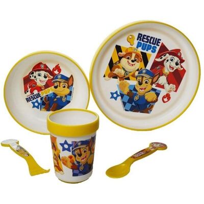 Disney Kindergeschirr + Kinderbesteck, 5-Teiliges Essenset Pat'Patrouille Disney Kindergeschirr + Kinderbesteck, 5-Teiliges Essenset Pat'Patrouille