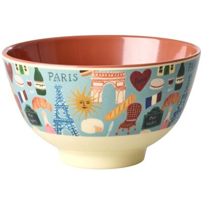 Rice, Kindergeschirr + Kinderbesteck, - Melamine Bowl with Paris Mon Amour Print - Burnt Orange - Small - 300 ml Rice, Kindergeschirr + Kinderbesteck, - Melamine Bowl with Paris Mon Amour Print - Burnt Orange - Small - 300 ml
