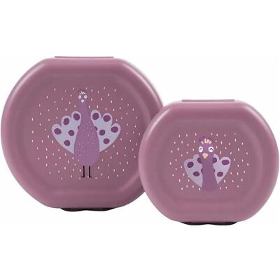 Trixie Baby, Kindergeschirr + Kinderbesteck, Snackbox mit Klickverschluss 2er Set Pfau Trixie Baby, Kindergeschirr + Kinderbesteck, Snackbox mit Klickverschluss 2er Set Pfau