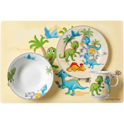 Ritzenhoff & Breker, Kindergeschirr + Kinderbesteck, Dino Kindergeschirr mit Platzset Ritzenhoff & Breker, Kindergeschirr + Kinderbesteck, Dino Kindergeschirr mit Platzset