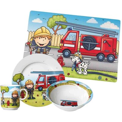 Ritzenhoff & Breker, Kindergeschirr + Kinderbesteck, Kindergeschirr mit Platzset Feuerwehrmann Bernie Ritzenhoff & Breker, Kindergeschirr + Kinderbesteck, Kindergeschirr mit Platzset Feuerwehrmann Bernie