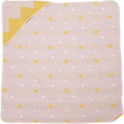 Fussenegger Babydecke - 80x80cm - Altrosa - Babydecke mit Kapuze 'Kronen' - Weiches Baumwoll-Viskose-Gemisch Fussenegger Babydecke - 80x80cm - Altrosa - Babydecke mit Kapuze 'Kronen' - Weiches Baumwoll-Viskose-Gemisch