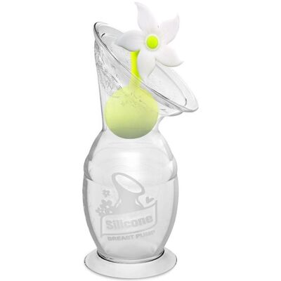Haakaa, Milchpumpe, Milchpumpe mit Saugfuss 150ml + Blumenverschluss Set - Weiss Haakaa, Milchpumpe, Milchpumpe mit Saugfuss 150ml + Blumenverschluss Set - Weiss