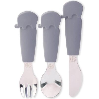 ECO rascals Kinderbesteck 3-teilig - Grau, BPA-frei ECO rascals Kinderbesteck 3-teilig - Grau, BPA-frei