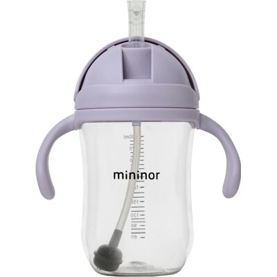 Mininor Lila Tritan Becher mit Strohhalm - 330ml - ab 6 Monaten - Becher Mininor Lila Tritan Becher mit Strohhalm - 330ml - ab 6 Monaten - Becher
