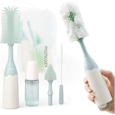 Momcozy, Babyflasche Zubehör, Flaschenbürsten-Set Push-Press Momcozy, Babyflasche Zubehör, Flaschenbürsten-Set Push-Press