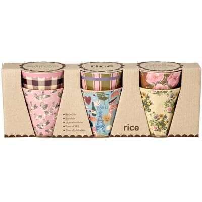 Rice, Kindergeschirr + Kinderbesteck, - Melamine Cups with Bon Vivant Prints - Small - 160 ml Rice, Kindergeschirr + Kinderbesteck, - Melamine Cups with Bon Vivant Prints - Small - 160 ml