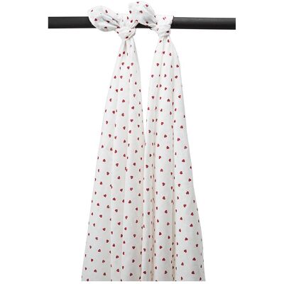 Meyco, Pucktuch + Nuscheli, Sweet Heart swaddle - 2er pack - musselin (120 x 120 cm) Meyco, Pucktuch + Nuscheli, Sweet Heart swaddle - 2er pack - musselin (120 x 120 cm)