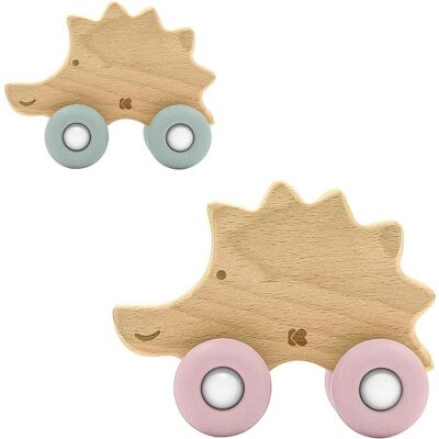 Kikkaboo Holzspielzeug mit Silikonbeißring Igel - Beißring, Rosa Kikkaboo Holzspielzeug mit Silikonbeißring Igel - Beißring, Rosa