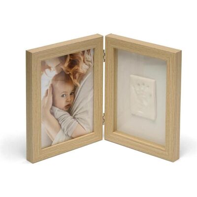 Dooky, Babyerinnerungen, Tischgestell für Foto und Holzfussabdruck Dooky, Babyerinnerungen, Tischgestell für Foto und Holzfussabdruck