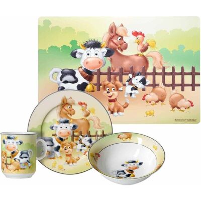 Ritzenhoff & Breker, Kindergeschirr + Kinderbesteck, Hoftiere Kindergeschirr mit Platzset Ritzenhoff & Breker, Kindergeschirr + Kinderbesteck, Hoftiere Kindergeschirr mit Platzset