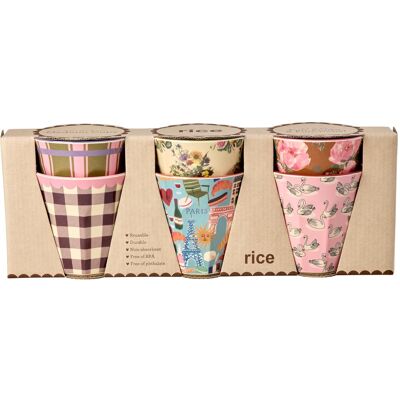Rice, Kindergeschirr + Kinderbesteck, - Melamine Cups with Bon Vivant Prints - Medium - 250 ml Rice, Kindergeschirr + Kinderbesteck, - Melamine Cups with Bon Vivant Prints - Medium - 250 ml