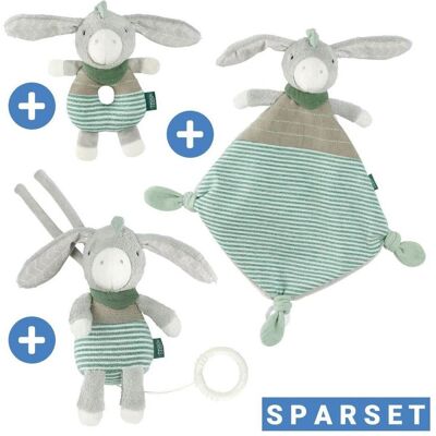 Fehn, Greifling, Baby-Geschenksets 3-tlg. Geschenk-Set zur Geburt Eselchen Exklusiv - Fehn, Greifling, Baby-Geschenksets 3-tlg. Geschenk-Set zur Geburt Eselchen Exklusiv -