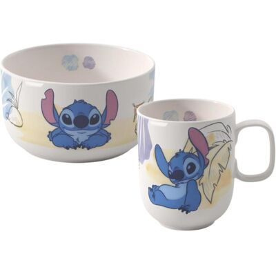 Villeroy & Boch Kindergeschirr + Kinderbesteck, Disney Stitch Frühstücks-Set Villeroy & Boch Kindergeschirr + Kinderbesteck, Disney Stitch Frühstücks-Set
