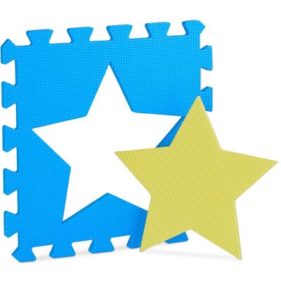 Relaxdays Puzzle Kinder-Spielmatte Blau/Gelb Relaxdays Puzzle Kinder-Spielmatte Blau/Gelb