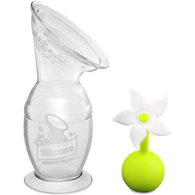 Haakaa, Milchpumpe, Milchpumpe mit Saugfuss 150ml + Blumenverschluss Set - Weiss Haakaa, Milchpumpe, Milchpumpe mit Saugfuss 150ml + Blumenverschluss Set - Weiss