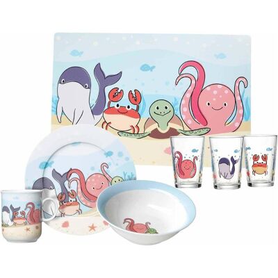 Ritzenhoff & Breker, Kindergeschirr + Kinderbesteck, Geschirr-Set mit Kinderbecher Unterwasserwelt Ritzenhoff & Breker, Kindergeschirr + Kinderbesteck, Geschirr-Set mit Kinderbecher Unterwasserwelt