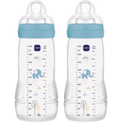 MAM, Babyflasche, - Easy Active Baby Bottle - Blue - 330ml (330 ml) MAM, Babyflasche, - Easy Active Baby Bottle - Blue - 330ml (330 ml)