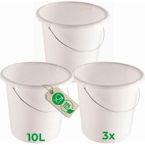 Novaliv 3 Stück Eimer 10L Weiss mit Masseinteilung - Putzeimer 10 Liter? 28,5 cm Praktischer Allround, Reinigungsutensil, Weiss Novaliv 3 Stück Eimer 10L Weiss mit Masseinteilung - Putzeimer 10 Liter? 28,5 cm Praktischer Allround, Reinigungsutensil, Weiss