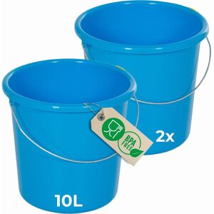 Novaliv 2 Stück Eimer 10L Blau mit Masseinteilung - Putzeimer 10 Liter? 28,5 cm Praktischer Allround, Reinigungsutensil, Blau Novaliv 2 Stück Eimer 10L Blau mit Masseinteilung - Putzeimer 10 Liter? 28,5 cm Praktischer Allround, Reinigungsutensil, Blau