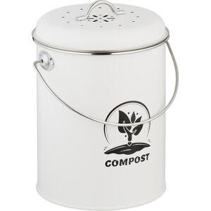 Relaxdays Komposteimer mit Geruchsfilter 5,5 Liter, Abfalleimer, Weiss, Schwarz, Silber Relaxdays Komposteimer mit Geruchsfilter 5,5 Liter, Abfalleimer, Weiss, Schwarz, Silber