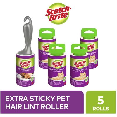 Scotch-Brite Pet Extra Sticky Promo Pack, Fusselentferner, Schwarz, Weiss Scotch-Brite Pet Extra Sticky Promo Pack, Fusselentferner, Schwarz, Weiss
