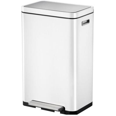EKO Treteimer X-Cube Tretmülleimer rechteckig 30 L weiss mit extra breitem Pedal, gedämpftem Deckel, Abfalleimer, Weiss EKO Treteimer X-Cube Tretmülleimer rechteckig 30 L weiss mit extra breitem Pedal, gedämpftem Deckel, Abfalleimer, Weiss