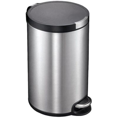 EKO Tretmülleimer Artistic Step 20 L Edelstahl matt mit gedämpft schliessendem Deckel und Kunststoff, Abfalleimer, Silber EKO Tretmülleimer Artistic Step 20 L Edelstahl matt mit gedämpft schliessendem Deckel und Kunststoff, Abfalleimer, Silber