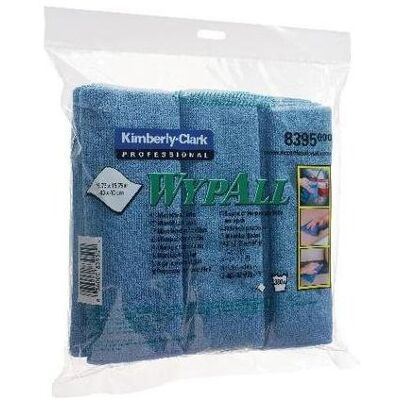 Wypall Mikrofasertuch Blau - Mikrofasertuch - 400x400mm - Pack von 6 Wypall Mikrofasertuch Blau - Mikrofasertuch - 400x400mm - Pack von 6
