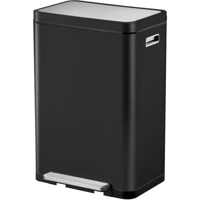 EKO Mülltrennsystem X-Cube Tretmülleimer schwarz 2 x 20 L aus gebürstetem Edelstahl mit extra breit, Abfalleimer, Schwarz EKO Mülltrennsystem X-Cube Tretmülleimer schwarz 2 x 20 L aus gebürstetem Edelstahl mit extra breit, Abfalleimer, Schwarz
