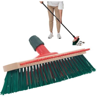 Novaliv Gartenbesen Elaston 40 cm Besenkopf mit Kratzleiste Elaston Borsten Ideal als Besen draussen, Reinigungsutensil, Rot, Grün Novaliv Gartenbesen Elaston 40 cm Besenkopf mit Kratzleiste Elaston Borsten Ideal als Besen draussen, Reinigungsutensil, Rot, Grün