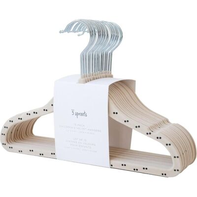 3 Sprouts, Kleiderbügel, - Velvet Hangers (15 pieces) - Double dot beige - 20.5 x 29 cm (15x) 3 Sprouts, Kleiderbügel, - Velvet Hangers (15 pieces) - Double dot beige - 20.5 x 29 cm (15x)