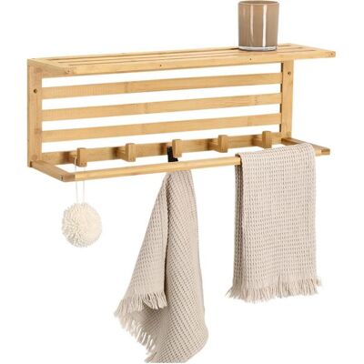 Zeller Present, Kleiderhaken + Wandgarderobe, Wandgarderobe Bambus 5 Haken 57x15x20 cm Zeller Present, Kleiderhaken + Wandgarderobe, Wandgarderobe Bambus 5 Haken 57x15x20 cm