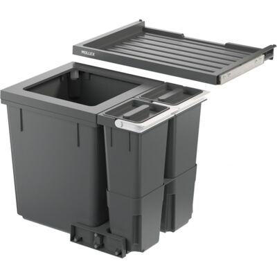 Müllex Kehrichtsystem X55 Basic, Abfalleimer, Weiss, Grau Müllex Kehrichtsystem X55 Basic, Abfalleimer, Weiss, Grau