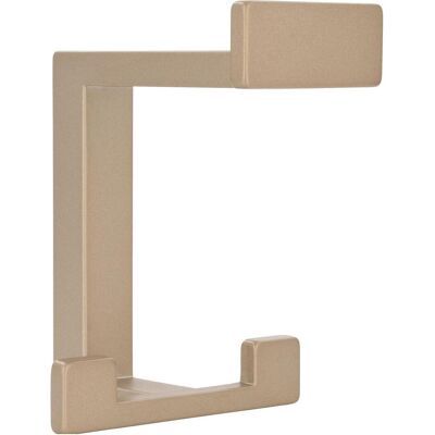 Siro, Kleiderhaken + Wandgarderobe, Huthaken Doradus Breite 70 mm, H 92 mm, Zinkdruckguss champagne Siro, Kleiderhaken + Wandgarderobe, Huthaken Doradus Breite 70 mm, H 92 mm, Zinkdruckguss champagne