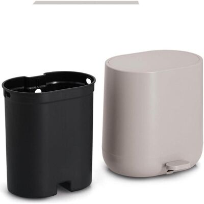 Zeller Present Treteimer Kunststoff Soft Close 6 l 26x22.5x26.5 cm, Abfalleimer, Grau, Beige Zeller Present Treteimer Kunststoff Soft Close 6 l 26x22.5x26.5 cm, Abfalleimer, Grau, Beige