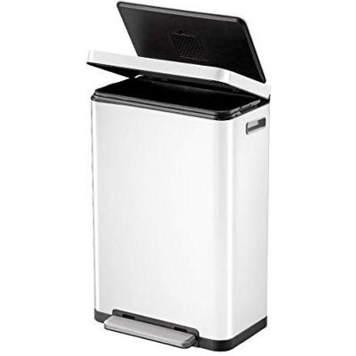 EKO Weiß Pedal-Mülleimer - Rechteckig 20+20L EKO Weiß Pedal-Mülleimer - Rechteckig 20+20L