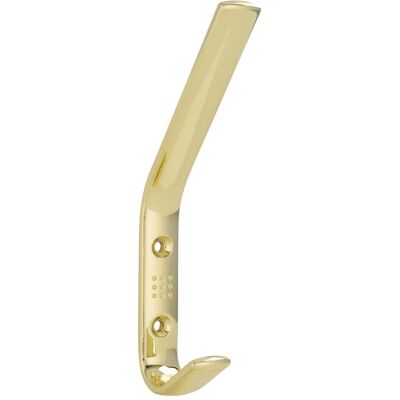 Siro, Kleiderhaken + Wandgarderobe, Huthaken Gamma Breite 18 mm, Höhe 150 mm, ZN vermessingt poliert Siro, Kleiderhaken + Wandgarderobe, Huthaken Gamma Breite 18 mm, Höhe 150 mm, ZN vermessingt poliert