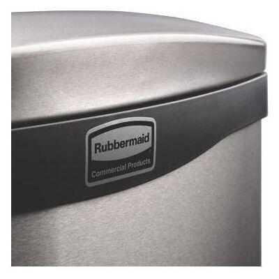 Rubbermaid Edelstahl-Tretabfallsammler, Abfalleimer, Silber, Schwarz Rubbermaid Edelstahl-Tretabfallsammler, Abfalleimer, Silber, Schwarz