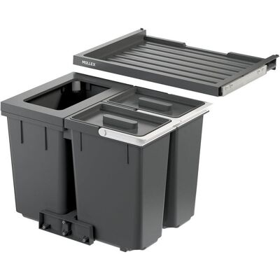 Müllex Abfall-Einsatzsystem X-LINE X55 M17, Abfalleimer, Grau Müllex Abfall-Einsatzsystem X-LINE X55 M17, Abfalleimer, Grau