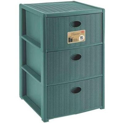 Kerbl Stefanplast Kommode mit 3 Schubladen Elegance Grün, Abfalleimer, Grün Kerbl Stefanplast Kommode mit 3 Schubladen Elegance Grün, Abfalleimer, Grün