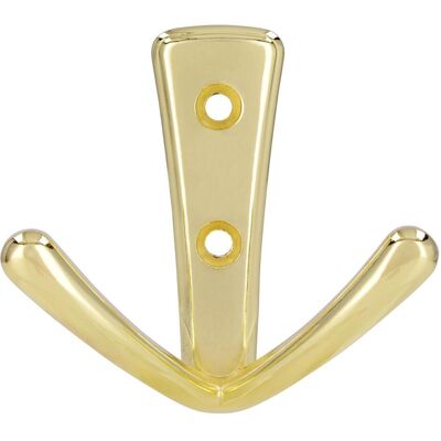 Siro, Kleiderhaken + Wandgarderobe, Mantelhaken Deneb Breite 76 mm, Höhe 71 mm, ZN vermessingt poliert Siro, Kleiderhaken + Wandgarderobe, Mantelhaken Deneb Breite 76 mm, Höhe 71 mm, ZN vermessingt poliert