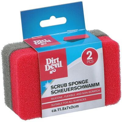 Dirt Devil Scheuerschwamm 2tlg., Reinigungsutensil, Rot, Grau Dirt Devil Scheuerschwamm 2tlg., Reinigungsutensil, Rot, Grau
