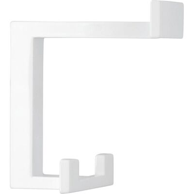 Siro, Kleiderhaken + Wandgarderobe, Huthaken Doradus Breite 70 mm, H 92 mm, Zinkdruckguss weiss glänzend Siro, Kleiderhaken + Wandgarderobe, Huthaken Doradus Breite 70 mm, H 92 mm, Zinkdruckguss weiss glänzend